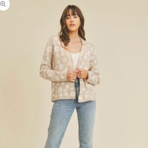NWT Daisy Collared Jacket Knit Cardigan Button-Down size S